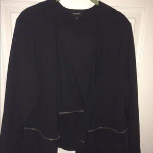 Black Torrid Blazer with Zipper Detail